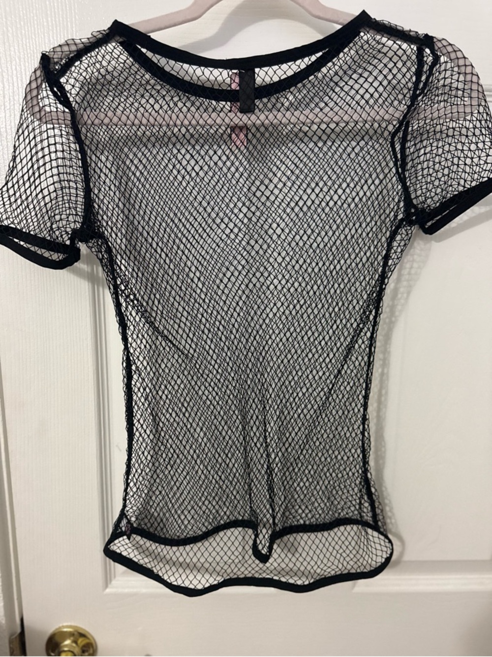 Victoria's Secret Black Sheer Mesh Short Sleeve Top